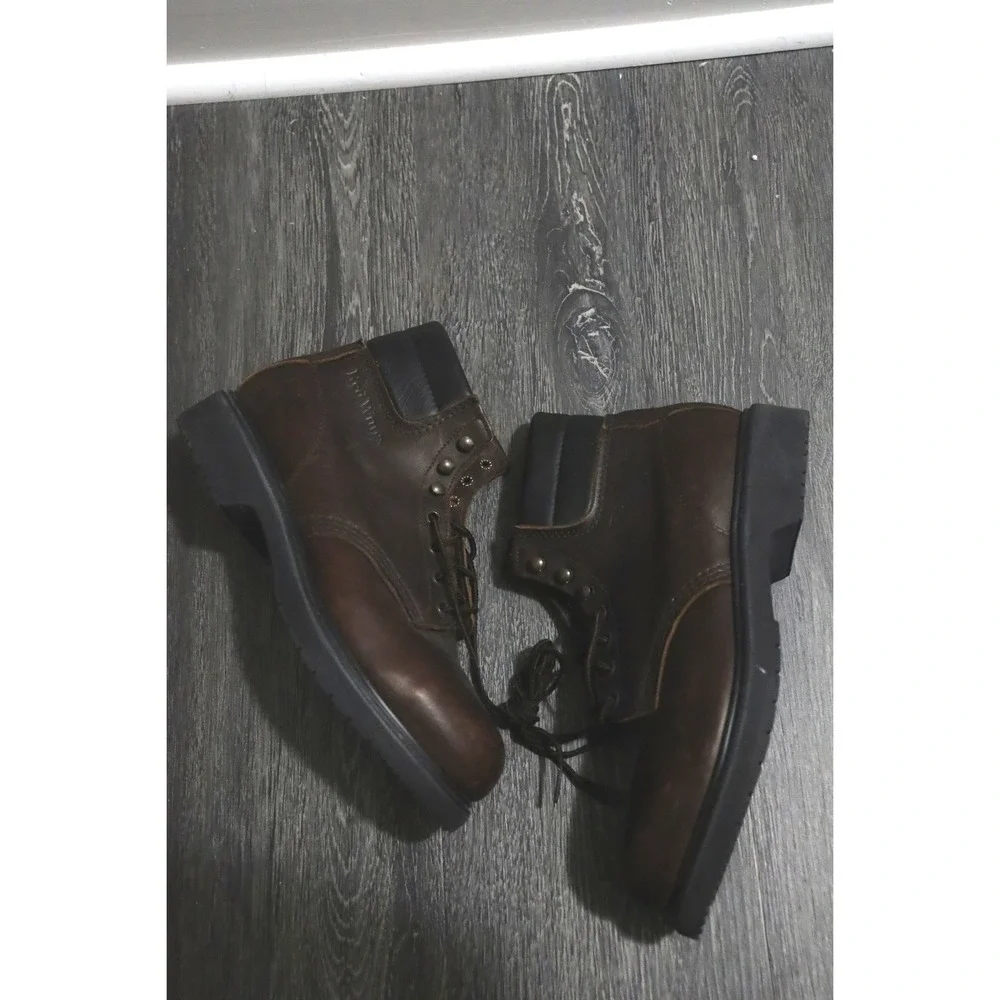 Red Wings Brown red Leather Lace Up Cap Toe Ankle Boots‎ Men Size 10